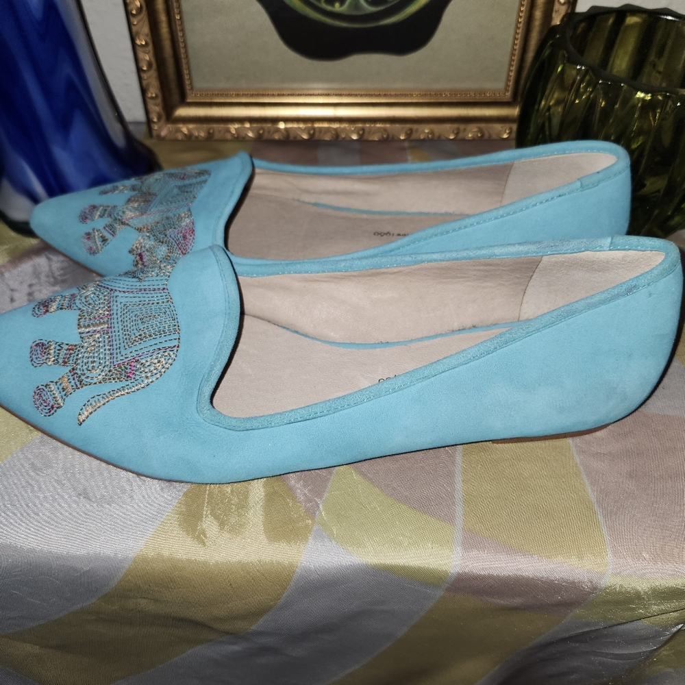 House Of Harlow Embroidered Suede Ballet Flats - Picture 2 of 5